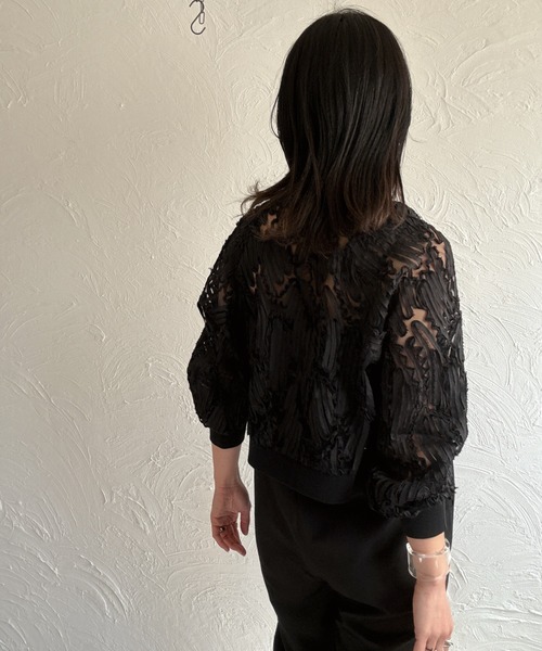 新品タグ付き⭐︎レースブルゾン セール】レースシアZIPーブルゾン（ブルゾン）｜deux amour