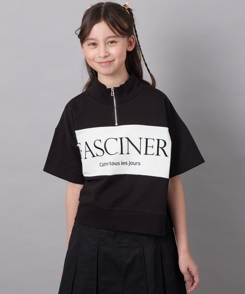 a.v.v（アーヴェヴェ）の「【毛玉になりにくい/程よく伸びる】[130]ハーフジップロゴスウェット（Tシャツ/カットソー・キッズ・ブラック/ライトグレー・130）」の15枚目の写真