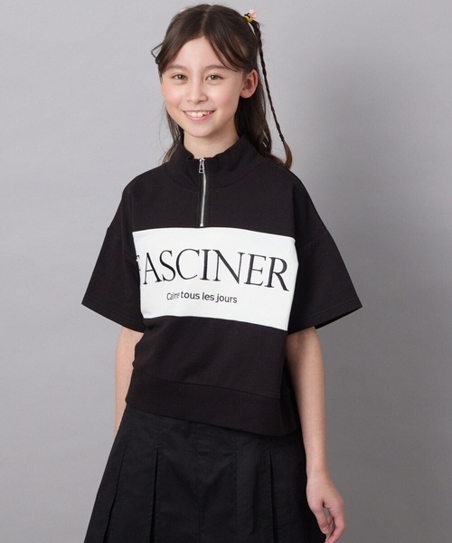 a.v.v（アーヴェヴェ）の「【毛玉になりにくい/程よく伸びる】[130]ハーフジップロゴスウェット（Tシャツ/カットソー・キッズ・ブラック/ライトグレー・130）」の16枚目の写真