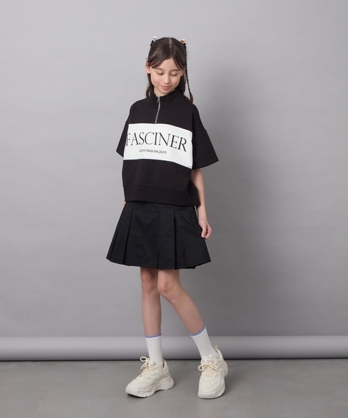 a.v.v（アーヴェヴェ）の「【毛玉になりにくい/程よく伸びる】[130]ハーフジップロゴスウェット（Tシャツ/カットソー・キッズ・ブラック/ライトグレー・130）」の17枚目の写真