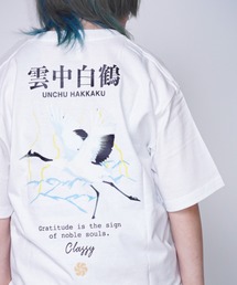 Z)【BLINGLEADS】 424418 和柄シリーズ PRINT SS T 鶴