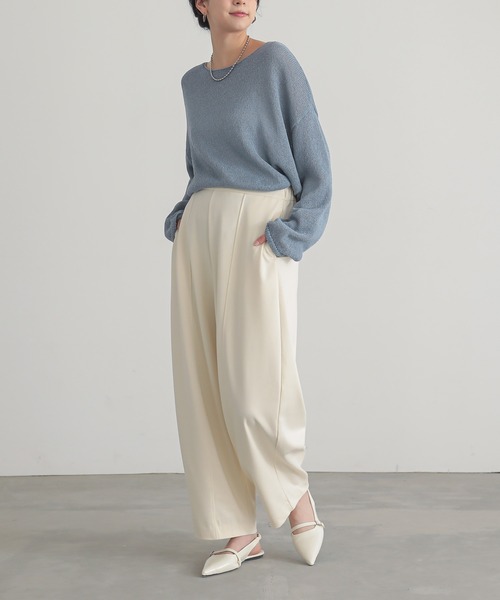 for/c（フォーシー）の「[新色追加]ペーパーヤーンプルオーバー【サスティナブル】（ニット/セーター・レディース・アイボリー/インディゴブルー/チャコールグレー/ラベンダー/ブラウン/ネイビー・M/L/LL）」の22枚目の写真