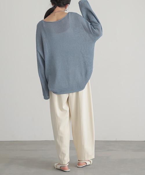 for/c（フォーシー）の「[新色追加]ペーパーヤーンプルオーバー【サスティナブル】（ニット/セーター・レディース・アイボリー/インディゴブルー/チャコールグレー/ラベンダー/ブラウン/ネイビー・M/L/LL）」の21枚目の写真