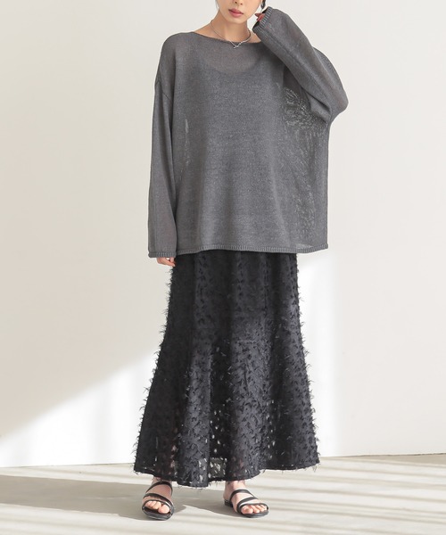 for/c（フォーシー）の「[新色追加]ペーパーヤーンプルオーバー【サスティナブル】（ニット/セーター・レディース・アイボリー/インディゴブルー/チャコールグレー/ラベンダー/ブラウン/ネイビー・M/L/LL）」の16枚目の写真