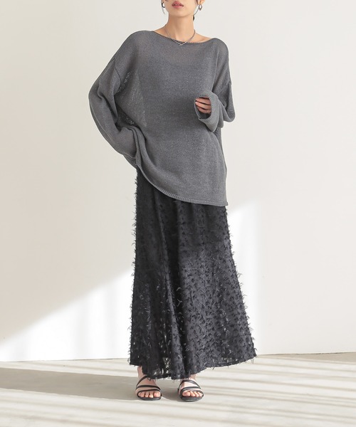 for/c（フォーシー）の「[新色追加]ペーパーヤーンプルオーバー【サスティナブル】（ニット/セーター・レディース・アイボリー/インディゴブルー/チャコールグレー/ラベンダー/ブラウン/ネイビー・M/L/LL）」の15枚目の写真