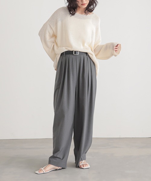 for/c（フォーシー）の「[新色追加]ペーパーヤーンプルオーバー【サスティナブル】（ニット/セーター・レディース・アイボリー/インディゴブルー/チャコールグレー/ラベンダー/ブラウン/ネイビー・M/L/LL）」の21枚目の写真