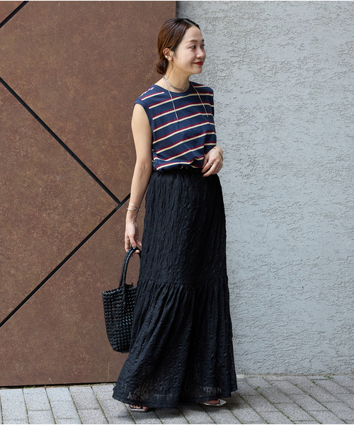 JOURNAL STANDARD（ジャーナルスタンダード）の「ストレッチレーススカート（スカート・レディース・アイボリー/ブラック・FREE）」の7枚目の写真