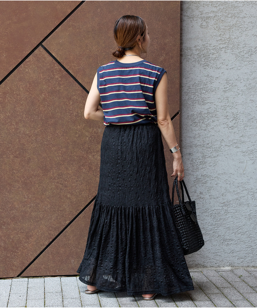 JOURNAL STANDARD（ジャーナルスタンダード）の「ストレッチレーススカート（スカート・レディース・アイボリー/ブラック・FREE）」の5枚目の写真