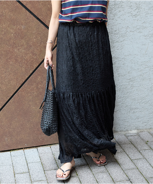 JOURNAL STANDARD（ジャーナルスタンダード）の「ストレッチレーススカート（スカート・レディース・アイボリー/ブラック・FREE）」の13枚目の写真