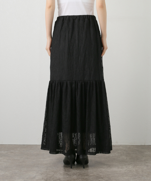 JOURNAL STANDARD（ジャーナルスタンダード）の「ストレッチレーススカート（スカート・レディース・アイボリー/ブラック・FREE）」の20枚目の写真