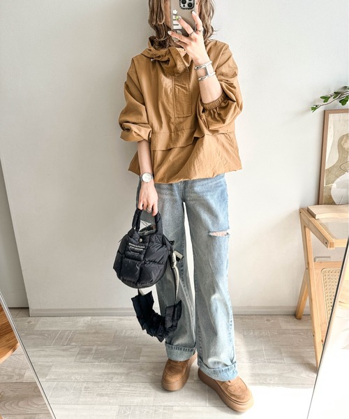 AMELY(エミリー)の「《emaさん&Erikaさんコラボ》 アノラックパーカー【撥水加工・選べる2タイプ】(パーカー・レディース・ブラック/ネイビー/ブラウン/アイボリー/ブラック系1/ブラウン系1/アイボリー系1/ネイビー系1/グレー系/グレー系1・フリー)」の21枚目の写真