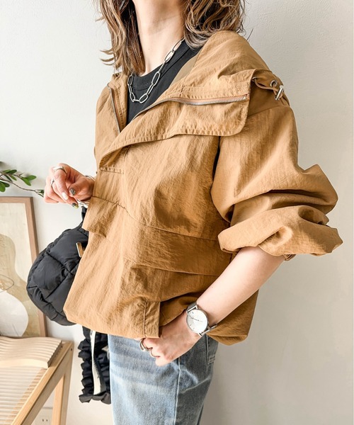 AMELY(エミリー)の「《emaさん&Erikaさんコラボ》 アノラックパーカー【撥水加工・選べる2タイプ】(パーカー・レディース・ブラック/ネイビー/ブラウン/アイボリー/ブラック系1/ブラウン系1/アイボリー系1/ネイビー系1/グレー系/グレー系1・フリー)」の19枚目の写真