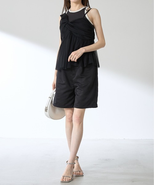 &. NOSTALGIA（アンドドットノスタルジア）の「【ZOZO限定】ツイルタックハーフパンツ（その他パンツ・レディース・ブラック/ベージュ・M）」の11枚目の写真