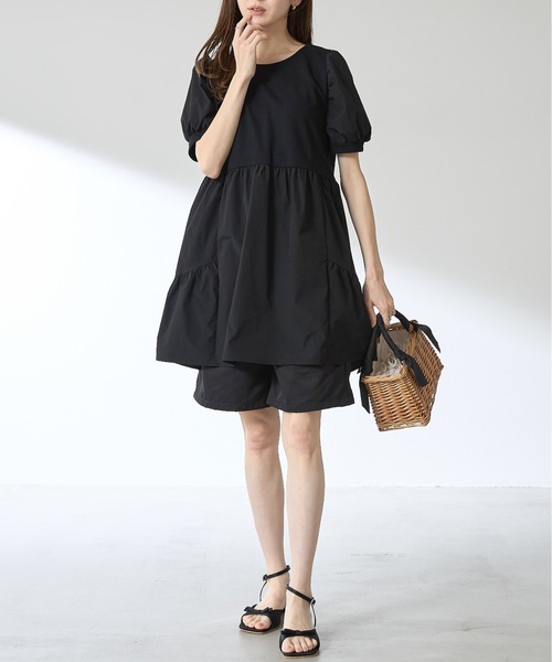 &. NOSTALGIA（アンドドットノスタルジア）の「【ZOZO限定】ツイルタックハーフパンツ（その他パンツ・レディース・ブラック/ベージュ・M）」の12枚目の写真