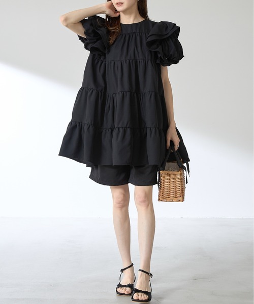 &. NOSTALGIA（アンドドットノスタルジア）の「【ZOZO限定】ツイルタックハーフパンツ（その他パンツ・レディース・ブラック/ベージュ・M）」の13枚目の写真