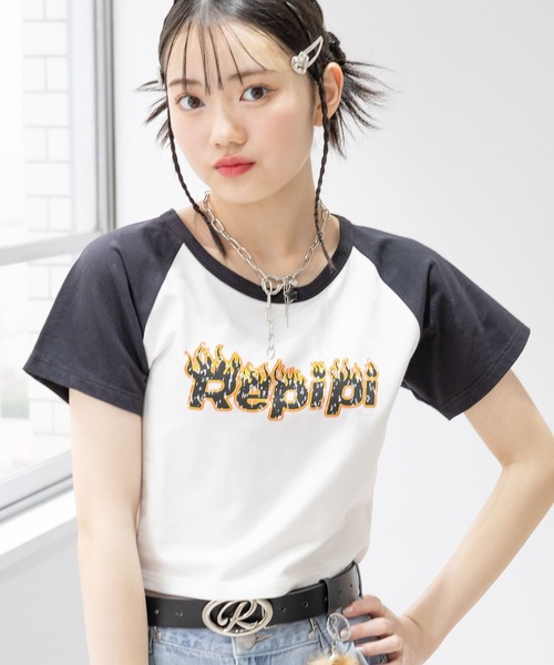 repipi armario(レピピ アルマリオ)の「【吸水速乾】メラメララグランTシャツ(Tシャツ/カットソー・キッズ・ホワイト/ピンク/ブルー・MEDIUM/LARGE/SMALL)」の1枚目の写真