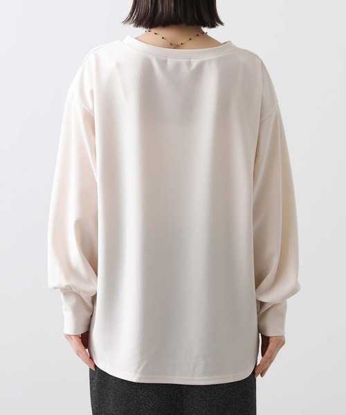 Gready Brilliant（グレディブリリアン）の「ジョーゼットパフスリーブカットソー（Tシャツ/カットソー・レディース・チャコールグレー/アイボリー・FREE）」の9枚目の写真