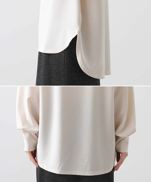 Gready Brilliant（グレディブリリアン）の「ジョーゼットパフスリーブカットソー（Tシャツ/カットソー・レディース・チャコールグレー/アイボリー・FREE）」の7枚目の写真