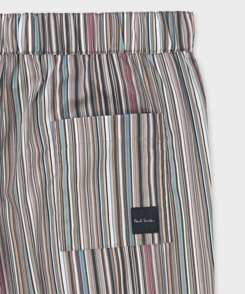 ラウンジウェア】シグネチャーストライプ ロングパンツ【853235 7837