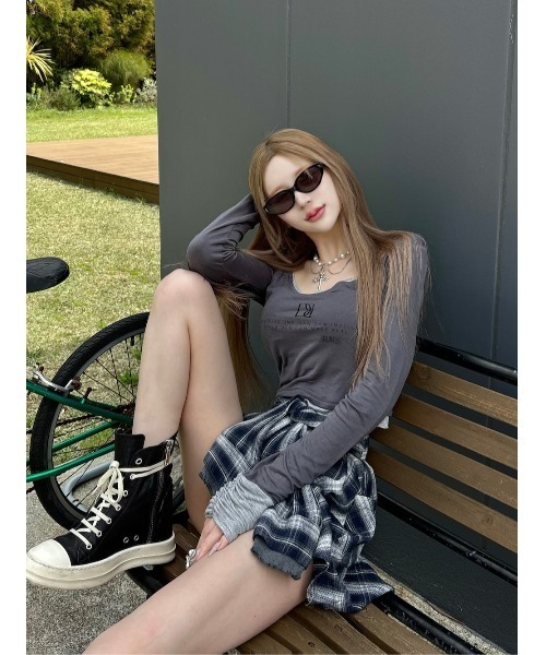 Darich ダーリッチ カットレイヤードトップス セール】カットレイヤードトップス（Tシャツ/カットソー