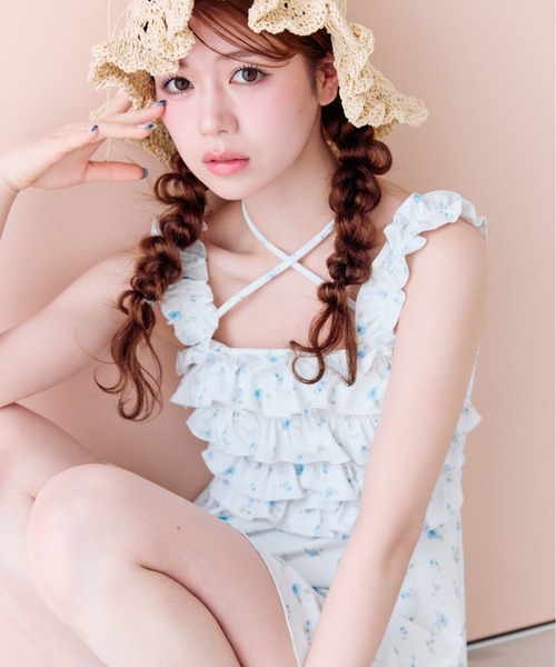 OLIVE des OLIVEフリルキャミswim wear 水着 黒 OLIVE des 水着 フリルキャミswim wear レディース : ZOZOTOWN