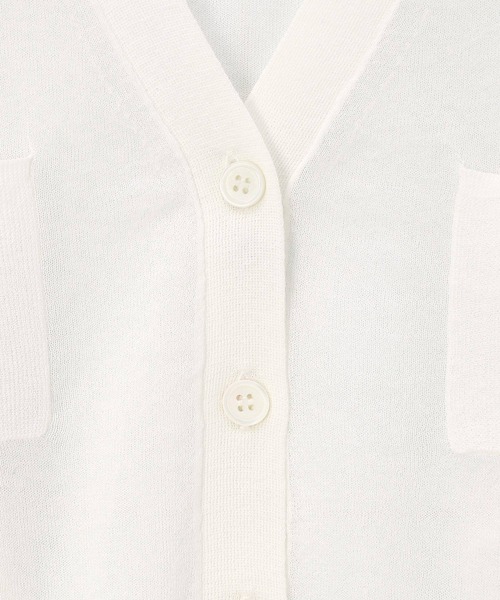 Paul Smith（ポールスミス）の「ウィメンズ シアー カーディガン / 155252 KN161（カーディガン/ボレロ・レディース・ブラック/ダークブルー/ホワイト・MEDIUM）」の4枚目の写真