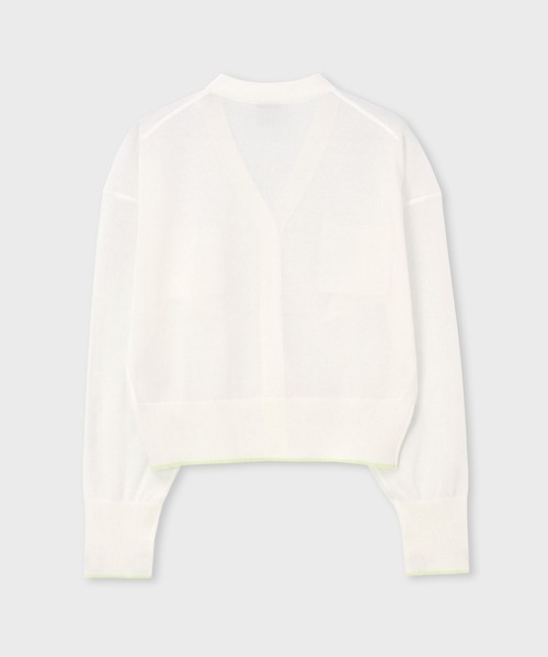 Paul Smith（ポールスミス）の「ウィメンズ シアー カーディガン / 155252 KN161（カーディガン/ボレロ・レディース・ブラック/ダークブルー/ホワイト・MEDIUM）」の6枚目の写真