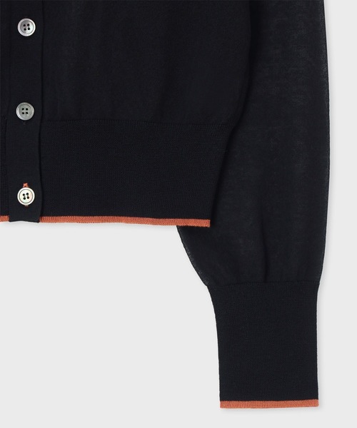Paul Smith（ポールスミス）の「ウィメンズ シアー カーディガン / 155252 KN161（カーディガン/ボレロ・レディース・ブラック/ダークブルー/ホワイト・MEDIUM）」の9枚目の写真
