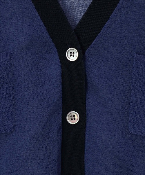 Paul Smith（ポールスミス）の「ウィメンズ シアー カーディガン / 155252 KN161（カーディガン/ボレロ・レディース・ブラック/ダークブルー/ホワイト・MEDIUM）」の10枚目の写真