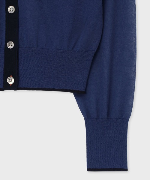 Paul Smith（ポールスミス）の「ウィメンズ シアー カーディガン / 155252 KN161（カーディガン/ボレロ・レディース・ブラック/ダークブルー/ホワイト・MEDIUM）」の11枚目の写真