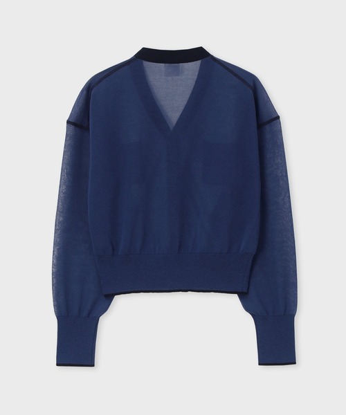 Paul Smith（ポールスミス）の「ウィメンズ シアー カーディガン / 155252 KN161（カーディガン/ボレロ・レディース・ブラック/ダークブルー/ホワイト・MEDIUM）」の12枚目の写真