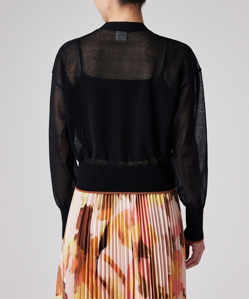 Paul Smith（ポールスミス）の「ウィメンズ シアー カーディガン / 155252 KN161（カーディガン/ボレロ・レディース・ブラック/ダークブルー/ホワイト・MEDIUM）」の19枚目の写真