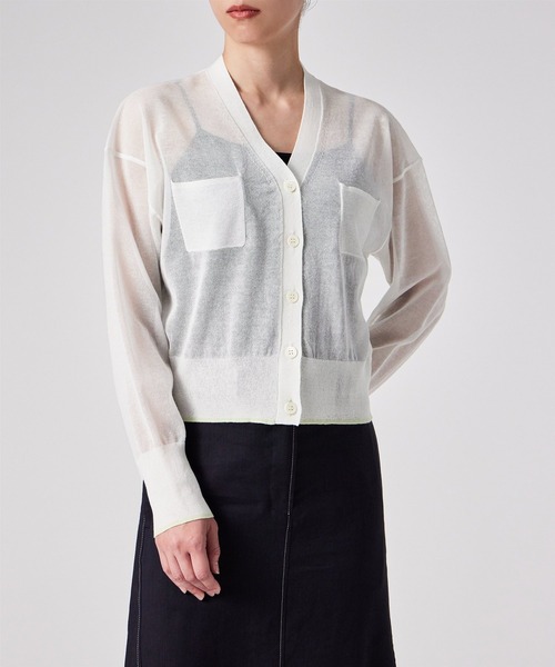 Paul Smith（ポールスミス）の「ウィメンズ シアー カーディガン / 155252 KN161（カーディガン/ボレロ・レディース・ブラック/ダークブルー/ホワイト・MEDIUM）」の15枚目の写真