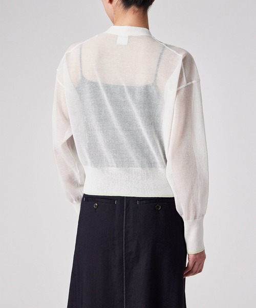 Paul Smith（ポールスミス）の「ウィメンズ シアー カーディガン / 155252 KN161（カーディガン/ボレロ・レディース・ブラック/ダークブルー/ホワイト・MEDIUM）」の16枚目の写真