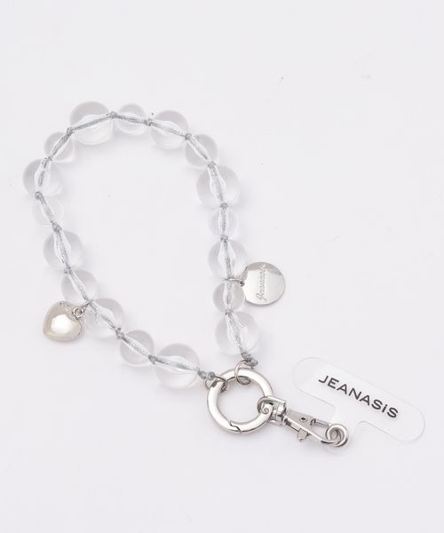 JEANASIS（ジーナシス）の「ビーズスマホストラップ/414151（スマホグッズ・レディース・シルバー/クリア/ブラウン系その他/グリーン・FREE）」の4枚目の写真