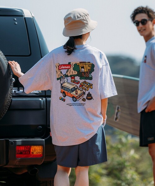 COLEMAN(コールマン)の「Coleman/コールマン Coleman×matsui×FREAK'S STORE 別注 コールマン matsui rocky camping SS TEE バックプリント 半袖T(Tシャツ/カットソー・メンズ・ホワイト/ライトグレー/チャコールグレー/サックスブルー・SMALL/LARGE/MEDIUM)」の11枚目の写真