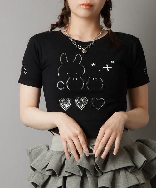 セール】ウィッシュコア ピタTシャツ/ラインストーンラビット（T