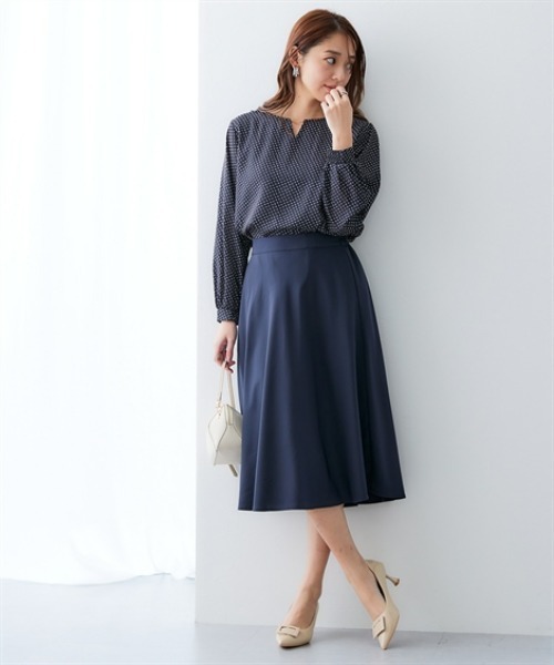 7days Life Styling(セブンデイズライフスタイリング)の「【しわになりにくい・ストレッチ】フレアスカート(とろみシリーズ)(スカート・レディース・ネイビー/モカ/ブラック・M/L/LL)」の11枚目の写真