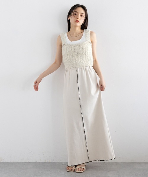 RAGEBLUE(レイジブルー)の「ラメフェザーヤーンビスチェ(ベスト・レディース・ホワイト/ブラック・FREE)」の3枚目の写真