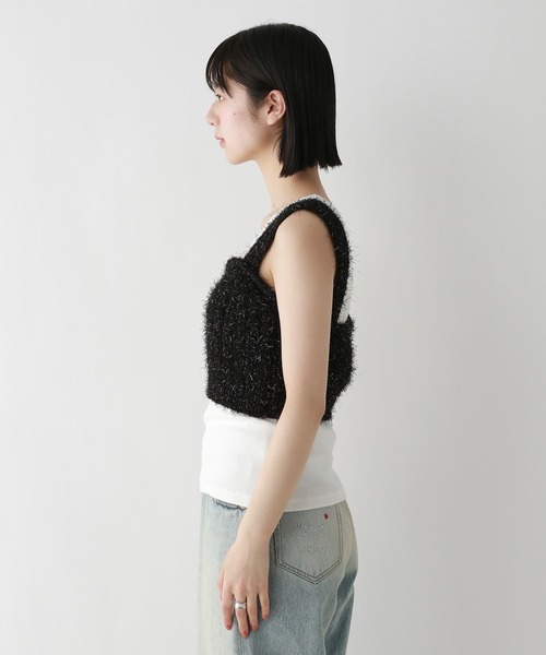 RAGEBLUE(レイジブルー)の「ラメフェザーヤーンビスチェ(ベスト・レディース・ホワイト/ブラック・FREE)」の17枚目の写真