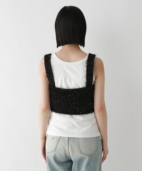 RAGEBLUE(レイジブルー)の「ラメフェザーヤーンビスチェ(ベスト・レディース・ホワイト/ブラック・FREE)」の18枚目の写真