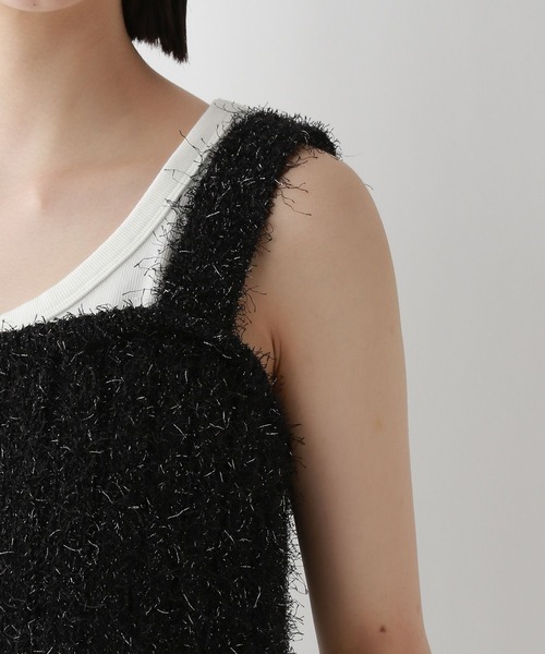 RAGEBLUE(レイジブルー)の「ラメフェザーヤーンビスチェ(ベスト・レディース・ホワイト/ブラック・FREE)」の20枚目の写真