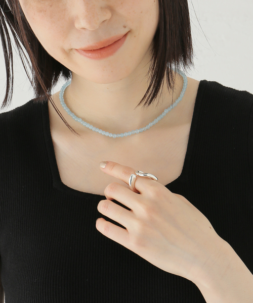 JOURNAL STANDARD relume(ジャーナルスタンダード レリューム)の「RELUME カラーストーンネックレス(ネックレス・レディース・ブラック/サックスブルー/レッド/イエロー・FREE)」の3枚目の写真