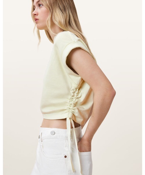 tシャツ MIRA CROPPED DRAWCORD T-SHIRT  | MIRA クロップド ドローコード Tシャツ レディース セール】MIRA CROPPED DRAWCORD T-SHIRT | MIRA クロップド