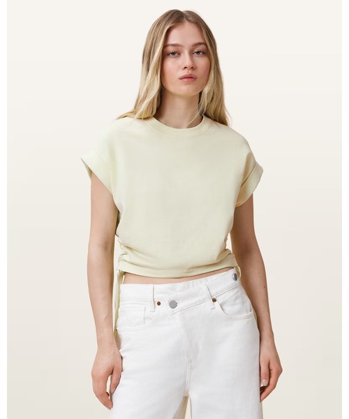 ALLSAINTS(オールセインツ)の「MIRA CROPPED DRAWCORD T-SHIRT | MIRA クロップド ドローコード Tシャツ(Tシャツ/カットソー・レディース・グリーン系その他・XS/S/M/L)」の4枚目の写真