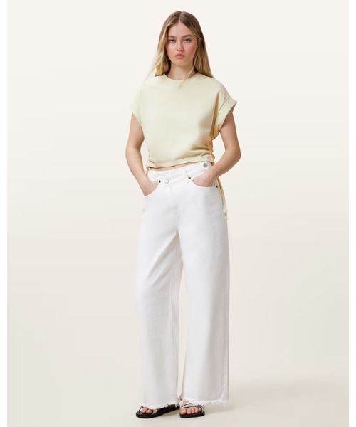ALLSAINTS(オールセインツ)の「MIRA CROPPED DRAWCORD T-SHIRT | MIRA クロップド ドローコード Tシャツ(Tシャツ/カットソー・レディース・グリーン系その他・XS/S/M/L)」の5枚目の写真