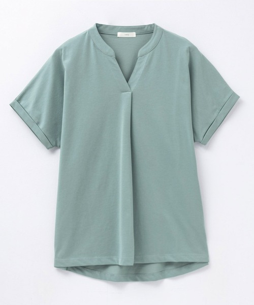 NAVY(ネイビー)の「nAvy SARARI スキッパープルオーバー(Tシャツ/カットソー・レディース・オフホワイト/チャコールグレー/ブラック/ライトオリーブ/モカ・M/L)」の17枚目の写真