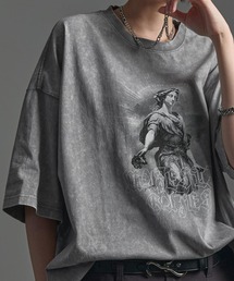 【CIYOT】ヴィンテージメイク グラフィックプリント ピグメント半袖Tシャツ