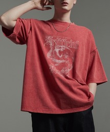 Tシャツ/カットソー（レッド/赤色系・前面プリント）ファッション通販