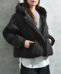 INTERPLANET（インタープラネット）の「プリーツレイヤーフードピュアダウン（ダウンジャケット/コート）」